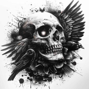 skulls tattoo design ideas Surrealism distorted reality haunted symbol stands for endurance