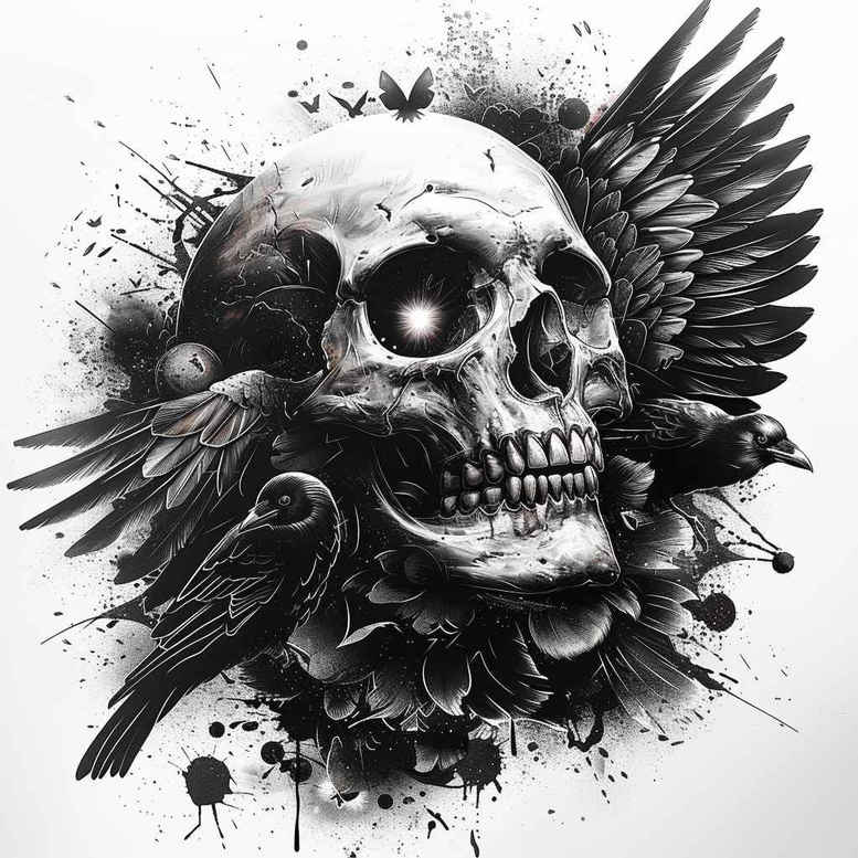 skulls tattoo design ideas Surrealism distorted reality haunted symbol stands for endurance