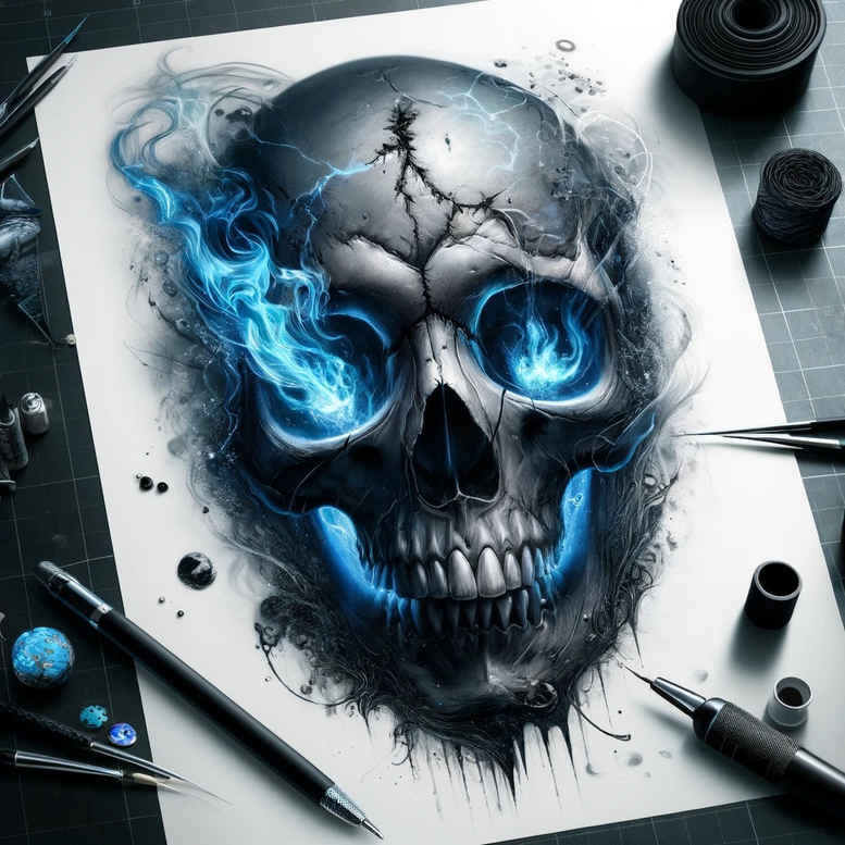 skulls tattoo design ideas Surrealism hyperreal haunted symbol symbol of resilience