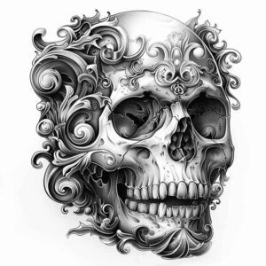skulls tattoo design ideas Realism visual accuracy hollow stare for lower leg