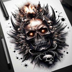 skulls tattoo design ideas Realism natural contours inner structure for hand