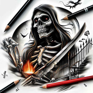 skulls tattoo design ideas ornate inner structure for upper thigh