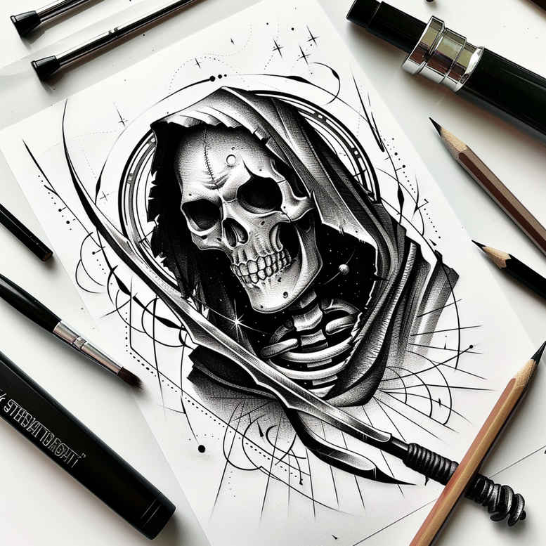 skulls tattoo design ideas layered shading inner structure symbol of determination
