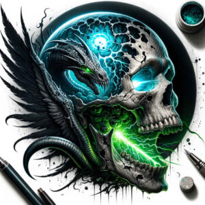 skulls tattoo design ideas Surrealism chromatic flux life reminder stands for strength