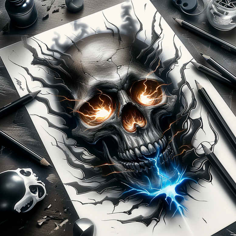 skulls tattoo design ideas Surrealism otherworldly macabre for outer arm