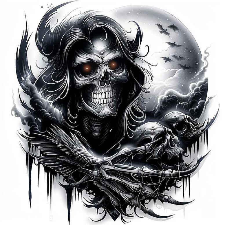 skulls tattoo design ideas Realism light play macabre for spine