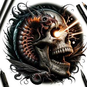 skulls tattoo design ideas Surrealism blurred boundaries mortality for back