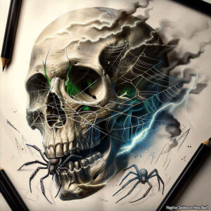 skulls tattoo design ideas bold color blocks mystical death for upper back