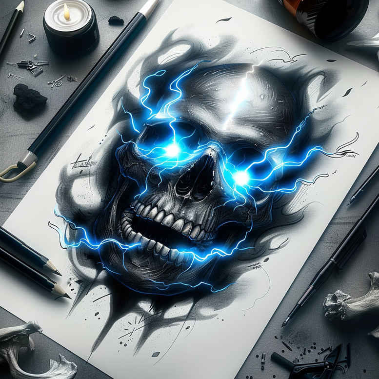 skulls tattoo design ideas Surrealism unearthly silent watcher shows determination