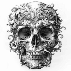 skulls tattoo design ideas distorted perspective skeletal art for calf