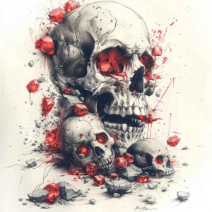 skulls tattoo design ideas Realism skin texture skeletal art for stomach