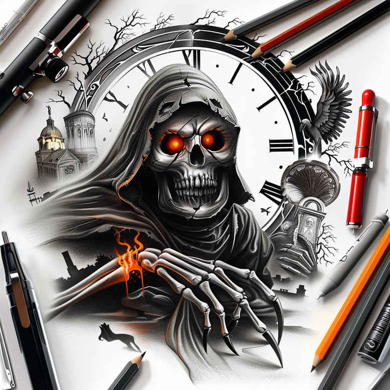 skulls tattoo design ideas Surrealism phantom skeletal art shows resilience