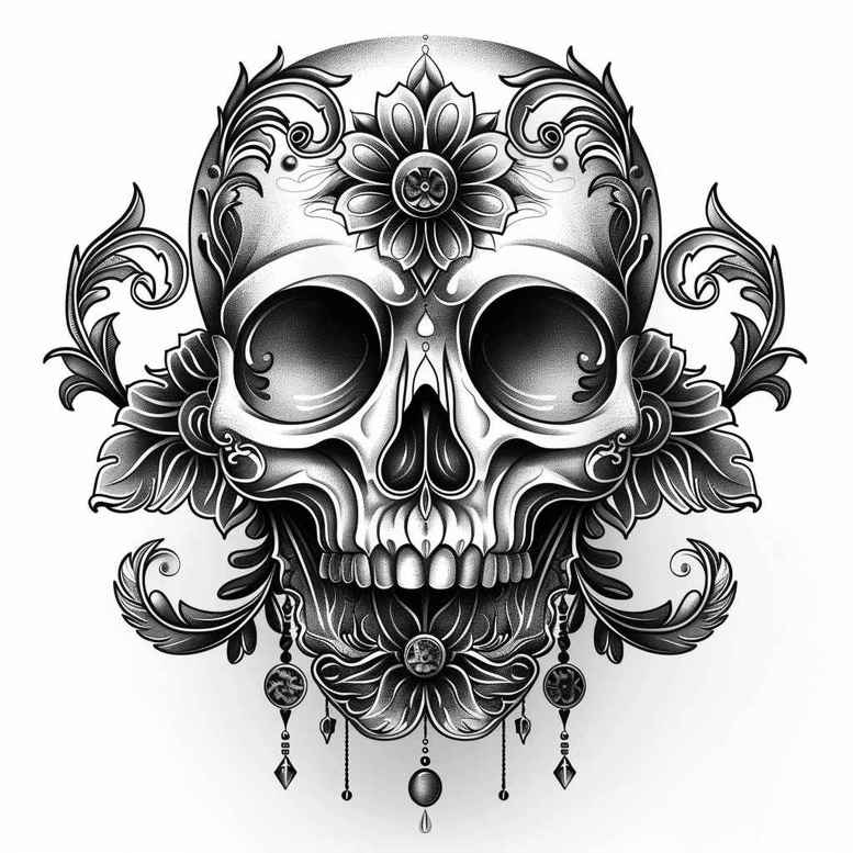 skulls tattoo design ideas photo-realistic skull shading meaning courage