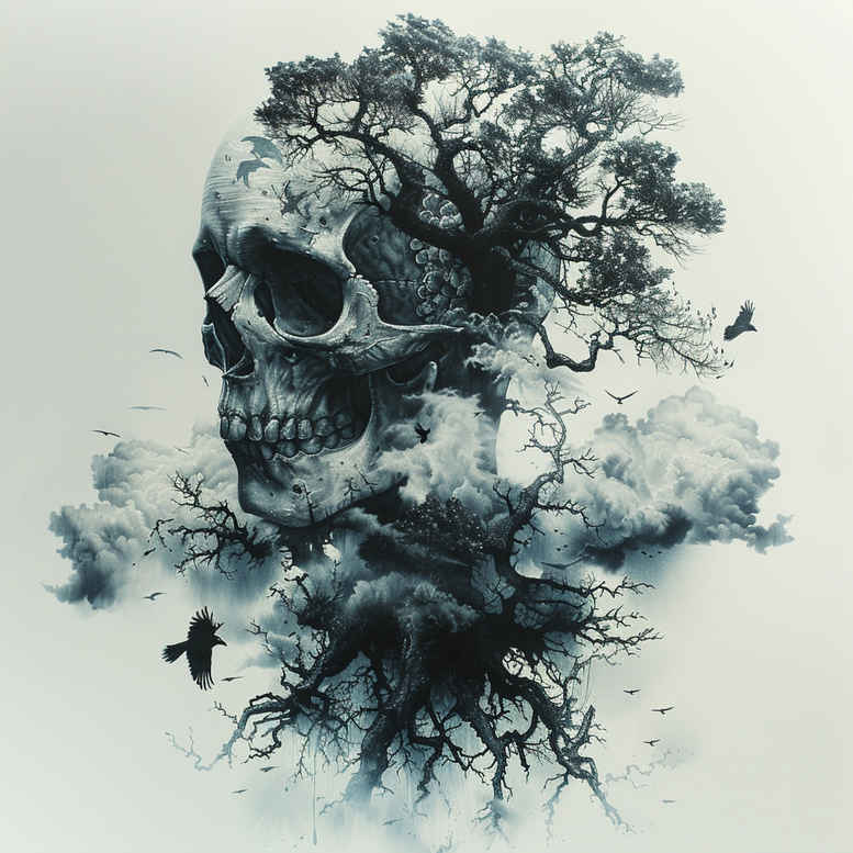 skulls tattoo design ideas Surrealism disorienting spiritual end for arm