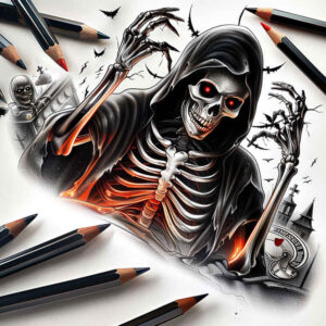 skulls tattoo design ideas Surrealism shadow play timeless skull for hip
