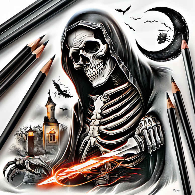 transformation-motif-skull-tattoo – tattoo design ideas free ai generated – void – for-ribs – Gallery: skulls-inkby-ai