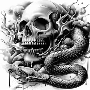 tribal-skull-tattoo – tattoo design ideas free ai generated – abandoned – for-shoulder – Gallery: skulls-inkby-ai