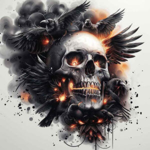 war-motif-skull-tattoo – tattoo design ideas free ai generated – bizarre – for-spine – Gallery: skulls-inkby-ai