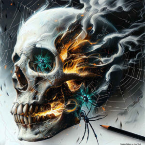 war-motif-skull-tattoo – tattoo design ideas free ai generated – crypt – for-upper-chest – Gallery: skulls-inkby-ai