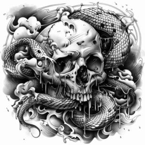 war-motif-skull-tattoo – tattoo design ideas free ai generated – despair – for-chest – Gallery: skulls-inkby-ai