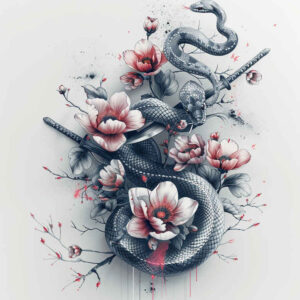 3d-snake-tattoo – tattoo design ideas free ai generated – micro-symbol – for-back-of-neck – Gallery: snakes-inkby-ai