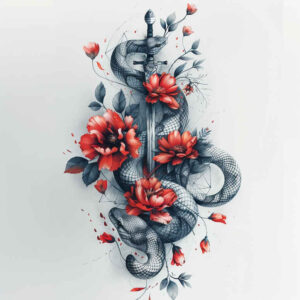 artistic-detail-snake-tattoo – tattoo design ideas free ai generated – ultra-thin – for-lower-back – Gallery: snakes-inkby-ai