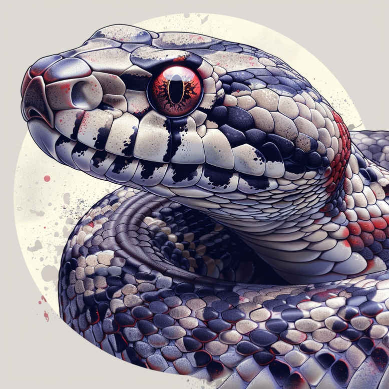 colorful-snake-tattoo – tattoo design ideas free ai generated – fine-dot – for-palm – Gallery: snakes-inkby-ai