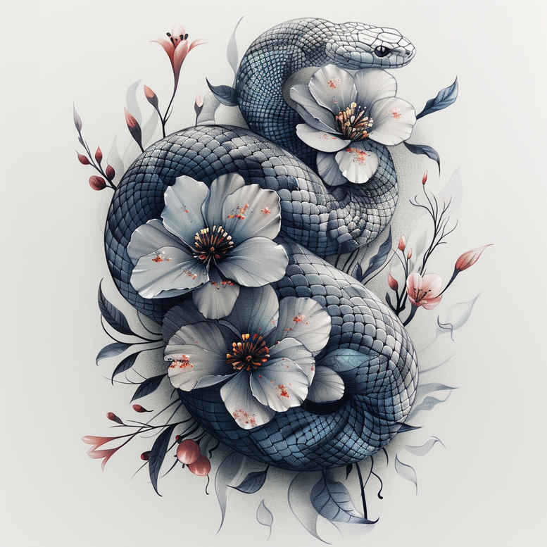 colorful-snake-tattoo – tattoo design ideas free ai generated – pristine – for-calf – Gallery: snakes-inkby-ai