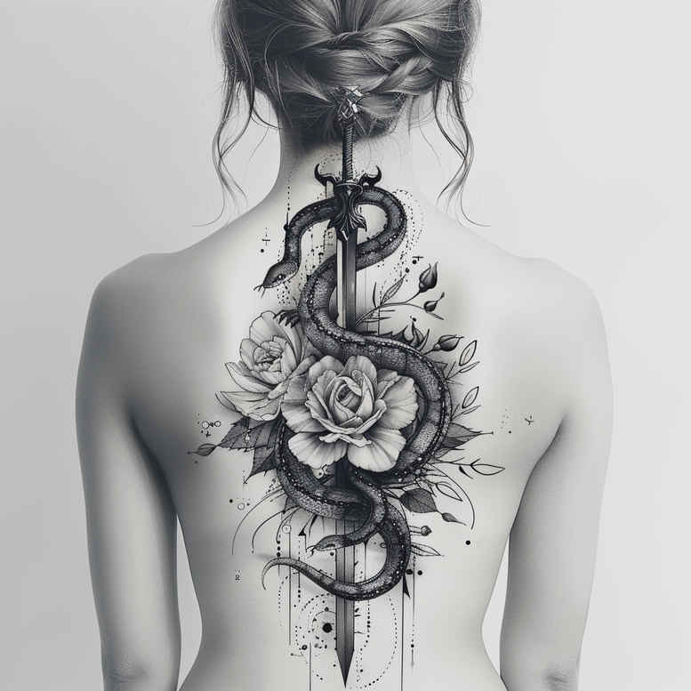contour-snake-tattoo – tattoo design ideas free ai generated – elemental – for-shoulder – Gallery: snakes-inkby-ai