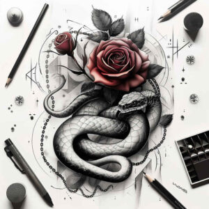 contour-snake-tattoo – tattoo design ideas free ai generated – tiny-tattoo – for-lower-chest – Gallery: snakes-inkby-ai