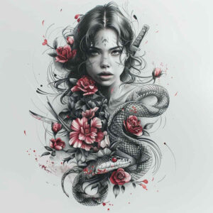 detailed-snake-tattoo – tattoo design ideas free ai generated – abstract – for-hand – Gallery: snakes-inkby-ai