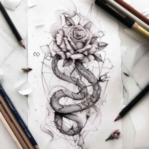 dot-snake-tattoo – tattoo design ideas free ai generated – gentle-angle – for-neck – Gallery: snakes-inkby-ai