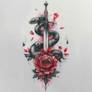 dot-snake-tattoo – tattoo design ideas free ai generated – miniature – for-foot – Gallery: snakes-inkby-ai