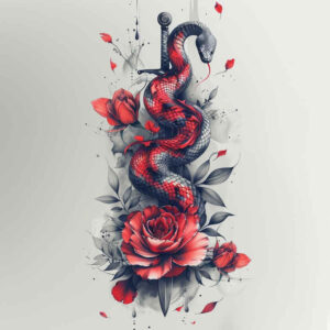 energy-snake-tattoo – tattoo design ideas free ai generated – basic – for-heel – Gallery: snakes-inkby-ai