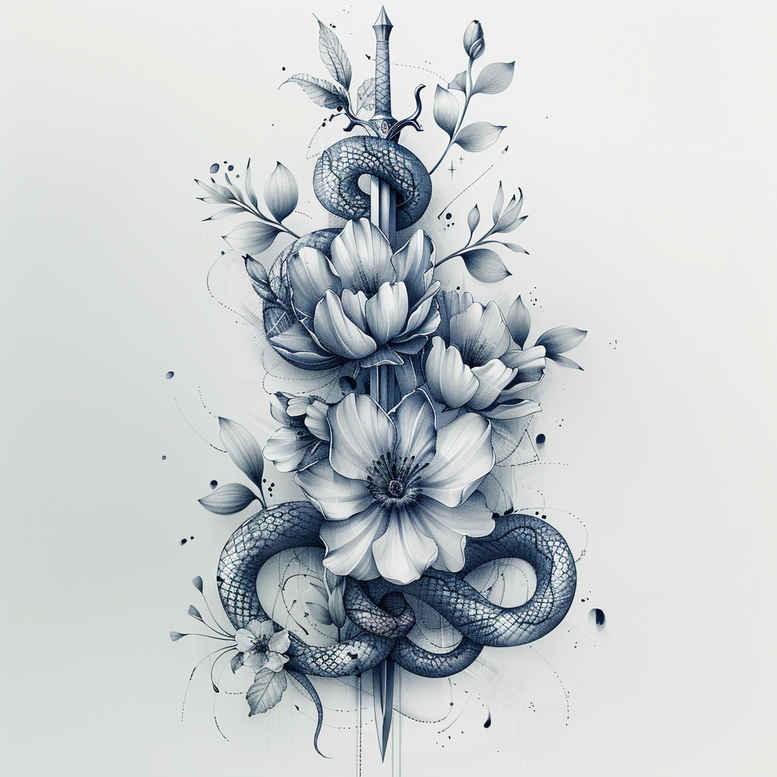 energy-snake-tattoo – tattoo design ideas free ai generated – lightweight – for-outer-arm – Gallery: snakes-inkby-ai