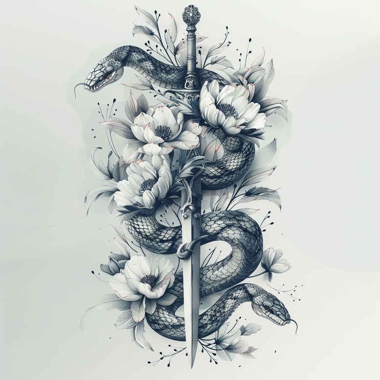 energy-snake-tattoo – tattoo design ideas free ai generated – slender – for-triceps – Gallery: snakes-inkby-ai