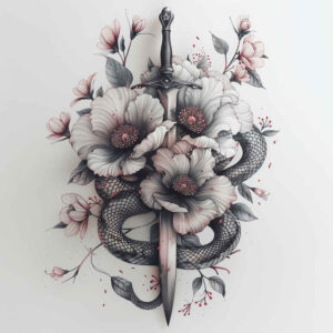 expressive-snake-tattoo – tattoo design ideas free ai generated – minimalist-script – for-toe – Gallery: snakes-inkby-ai