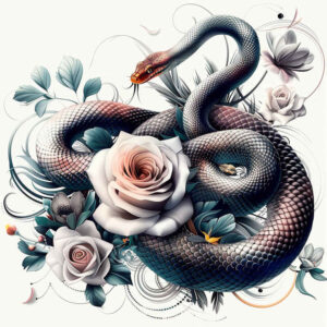 expressive-snake-tattoo – tattoo design ideas free ai generated – silent – for-stomach – Gallery: snakes-inkby-ai