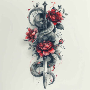 expressive-snake-tattoo – tattoo design ideas free ai generated – subtle – for-shoulder-blade – Gallery: snakes-inkby-ai