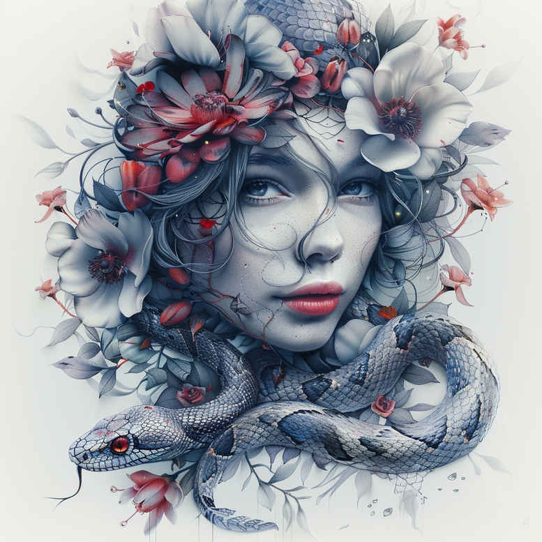 geometric-snake-tattoo – tattoo design ideas free ai generated – minimalist – for-full-back – Gallery: snakes-inkby-ai