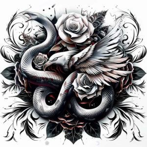 life-energy-snake-tattoo – tattoo design ideas free ai generated – clear-edge – for-fingers – Gallery: snakes-inkby-ai
