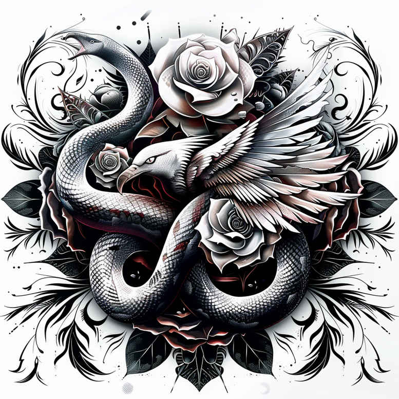 life-energy-snake-tattoo – tattoo design ideas free ai generated – clear-edge – for-fingers – Gallery: snakes-inkby-ai