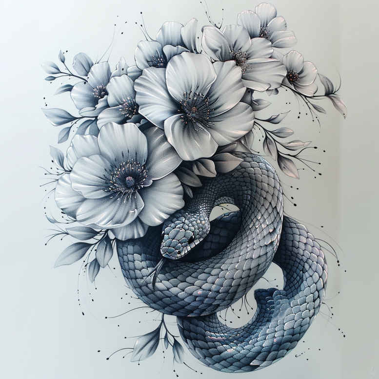 life-energy-snake-tattoo – tattoo design ideas free ai generated – miniature – for-ankle – Gallery: snakes-inkby-ai