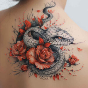 life-energy-snake-tattoo – tattoo design ideas free ai generated – minimalist-script – for-toe – Gallery: snakes-inkby-ai
