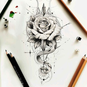 life-motif-snake-tattoo – tattoo design ideas free ai generated – micro-tattoo – for-side-torso – Gallery: snakes-inkby-ai