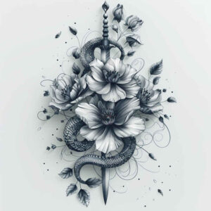 life-motif-snake-tattoo – tattoo design ideas free ai generated – pure-motif – for-nape – Gallery: snakes-inkby-ai