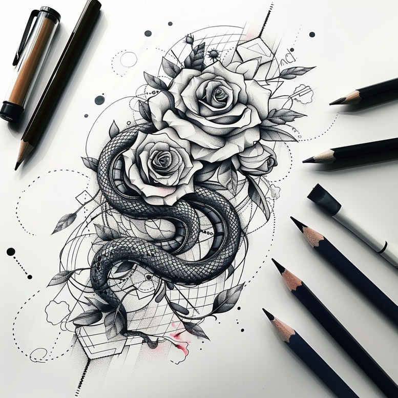 life-symbol-snake-tattoo – tattoo design ideas free ai generated – iconic – for-inner-arm – Gallery: snakes-inkby-ai