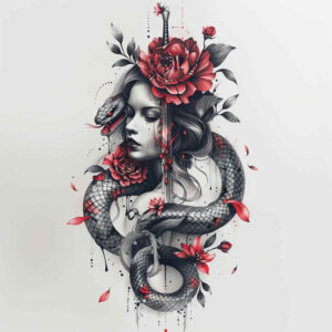 life-symbol-snake-tattoo – tattoo design ideas free ai generated – plain – for-scapula – Gallery: snakes-inkby-ai