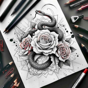 life-symbol-snake-tattoo – tattoo design ideas free ai generated – quiet-art – for-upper-thigh – Gallery: snakes-inkby-ai