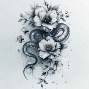 line-snake-tattoo – tattoo design ideas free ai generated – simple-form – for-stomach – Gallery: snakes-inkby-ai
